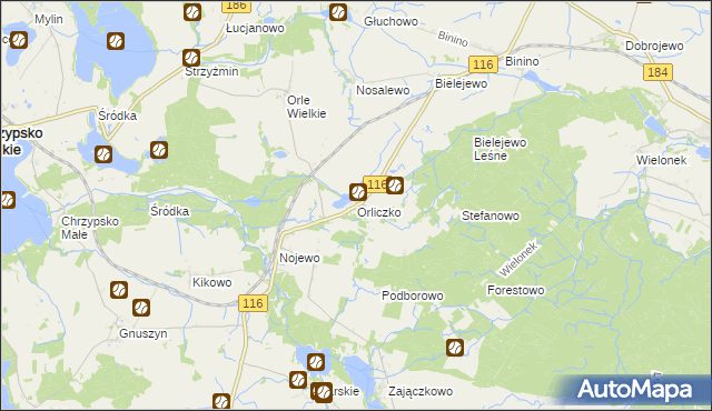 mapa Orliczko, Orliczko na mapie Targeo