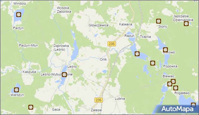 mapa Orlik gmina Brusy, Orlik gmina Brusy na mapie Targeo
