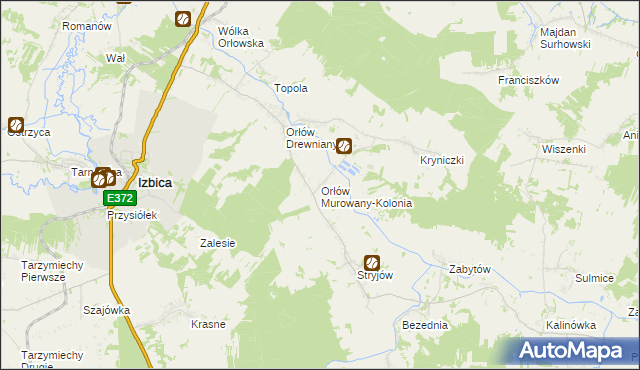 mapa Orłów Murowany-Kolonia, Orłów Murowany-Kolonia na mapie Targeo