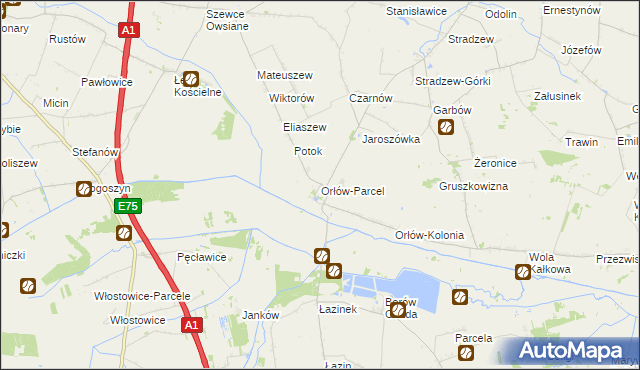 mapa Orłów-Parcel, Orłów-Parcel na mapie Targeo