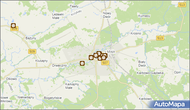 mapa Orneta powiat lidzbarski, Orneta powiat lidzbarski na mapie Targeo