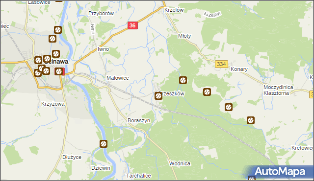 mapa Orzeszków gmina Wińsko, Orzeszków gmina Wińsko na mapie Targeo