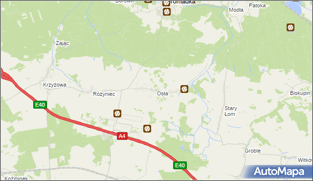 mapa Osła, Osła na mapie Targeo