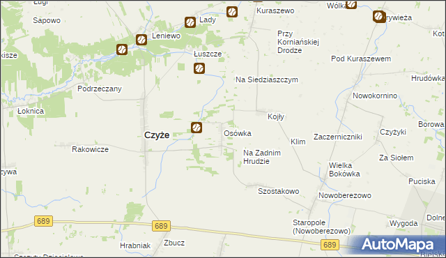 mapa Osówka gmina Czyże, Osówka gmina Czyże na mapie Targeo