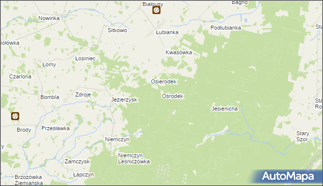 mapa Ośrodek gmina Czarna Białostocka, Ośrodek gmina Czarna Białostocka na mapie Targeo