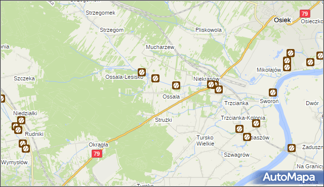 mapa Ossala, Ossala na mapie Targeo