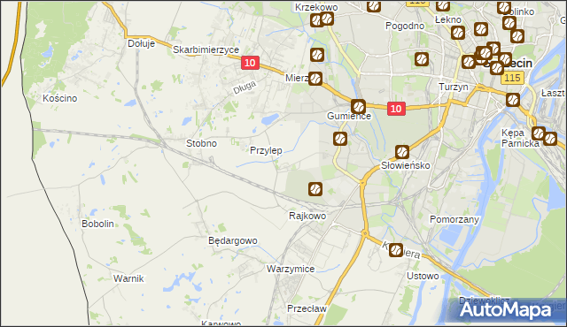 mapa Ostoja gmina Kołbaskowo, Ostoja gmina Kołbaskowo na mapie Targeo