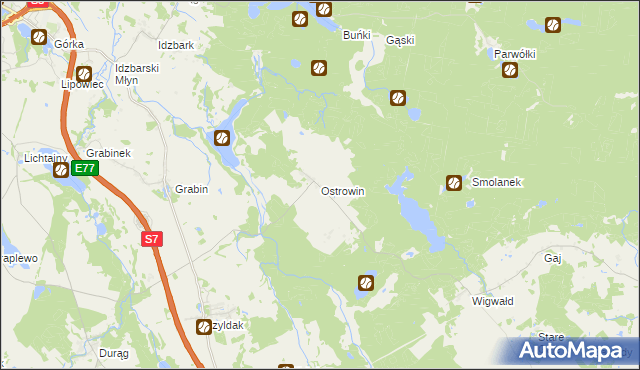 mapa Ostrowin, Ostrowin na mapie Targeo