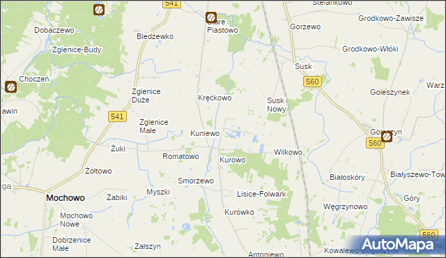 mapa Ostrowy gmina Gozdowo, Ostrowy gmina Gozdowo na mapie Targeo