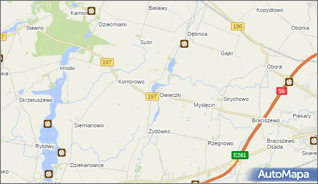 mapa Owieczki gmina Łubowo, Owieczki gmina Łubowo na mapie Targeo