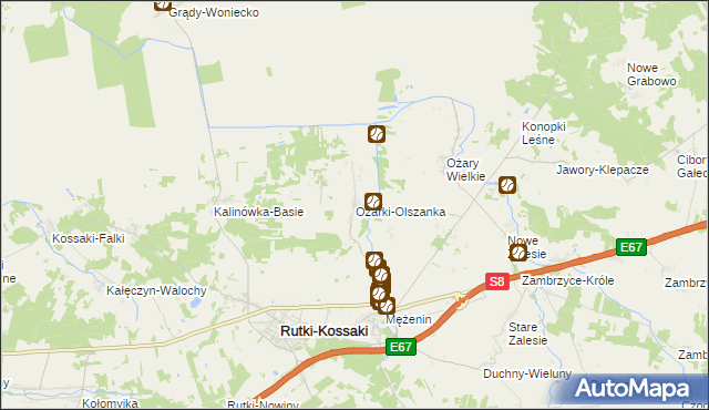 mapa Ożarki-Olszanka, Ożarki-Olszanka na mapie Targeo