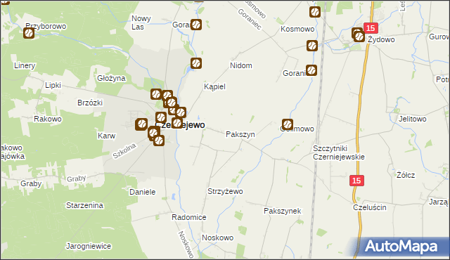 mapa Pakszyn, Pakszyn na mapie Targeo