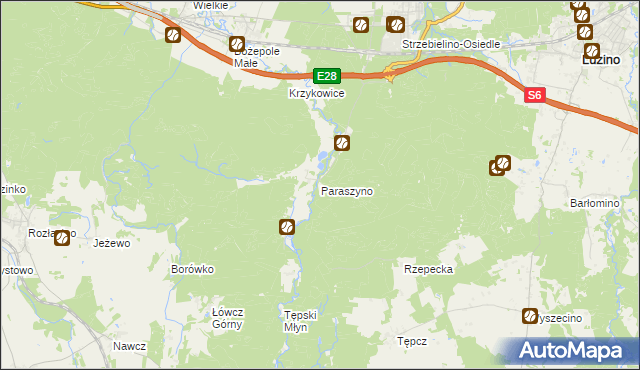 mapa Paraszyno, Paraszyno na mapie Targeo