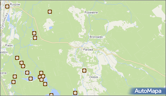mapa Parowa gmina Osiecznica, Parowa gmina Osiecznica na mapie Targeo