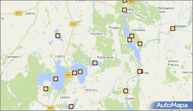 mapa Pasterzewo, Pasterzewo na mapie Targeo