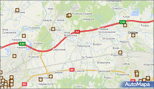 mapa Paszczyna, Paszczyna na mapie Targeo