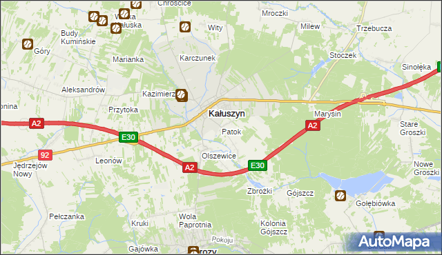 mapa Patok gmina Kałuszyn, Patok gmina Kałuszyn na mapie Targeo
