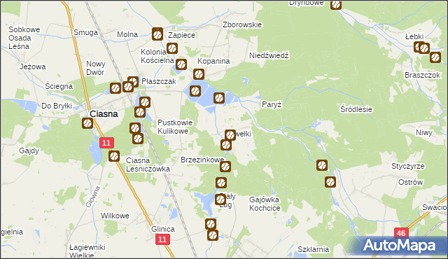mapa Pawełki gmina Kochanowice, Pawełki gmina Kochanowice na mapie Targeo
