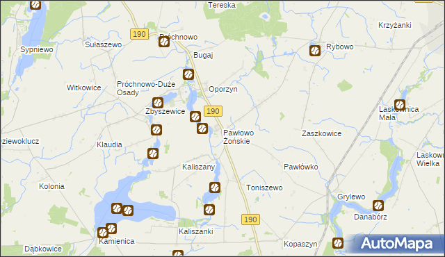mapa Pawłowo Żońskie, Pawłowo Żońskie na mapie Targeo