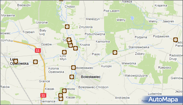 mapa Piaski gmina Bolesławiec, Piaski gmina Bolesławiec na mapie Targeo