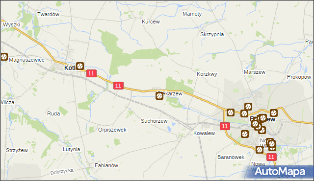 mapa Piekarzew, Piekarzew na mapie Targeo