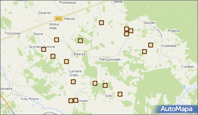 mapa Pieńczykówek, Pieńczykówek na mapie Targeo