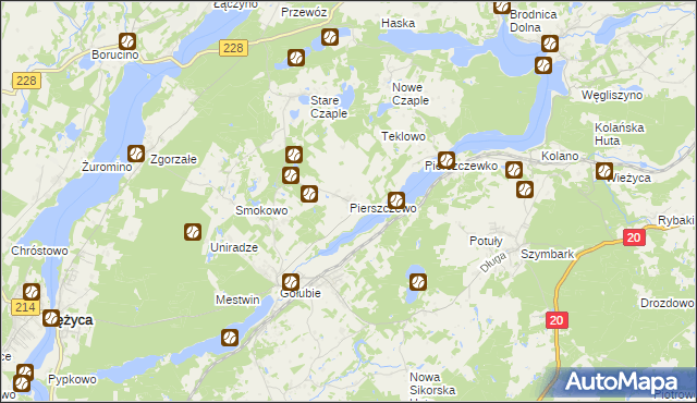 mapa Pierszczewo, Pierszczewo na mapie Targeo