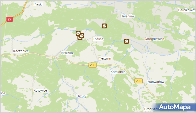 mapa Pierzwin, Pierzwin na mapie Targeo