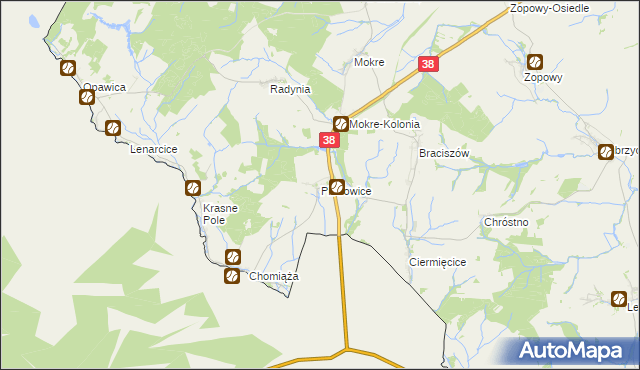 mapa Pietrowice, Pietrowice na mapie Targeo