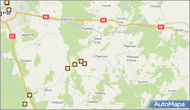 mapa Pietrzyki, Pietrzyki na mapie Targeo