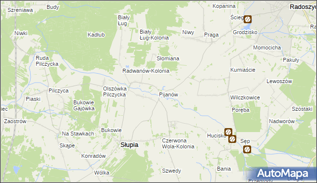 mapa Pijanów, Pijanów na mapie Targeo