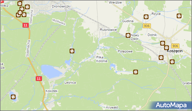 mapa Piłka Kolonia, Piłka Kolonia na mapie Targeo