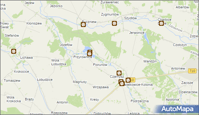 mapa Piorunówek, Piorunówek na mapie Targeo