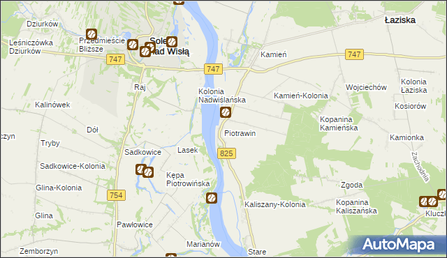 mapa Piotrawin gmina Łaziska, Piotrawin gmina Łaziska na mapie Targeo