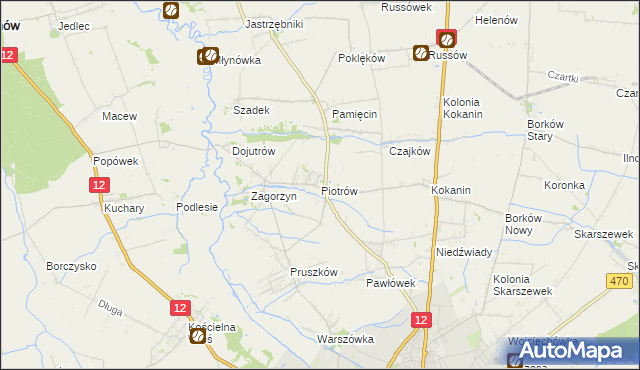 mapa Piotrów gmina Blizanów, Piotrów gmina Blizanów na mapie Targeo