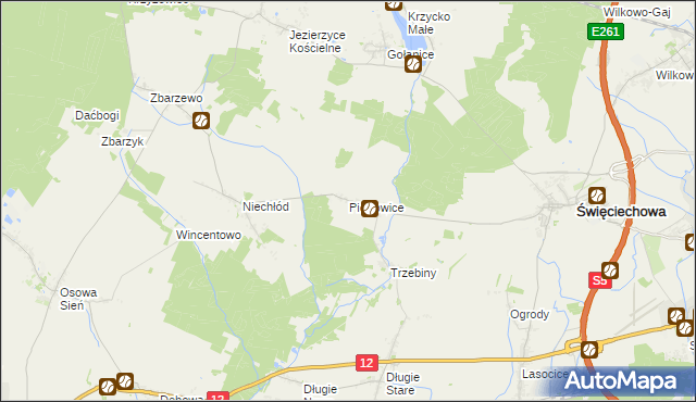 mapa Piotrowice gmina Święciechowa, Piotrowice gmina Święciechowa na mapie Targeo