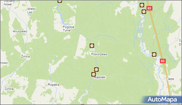 mapa Piskorzewo, Piskorzewo na mapie Targeo