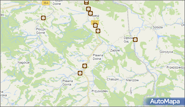 mapa Pławna Dolna, Pławna Dolna na mapie Targeo