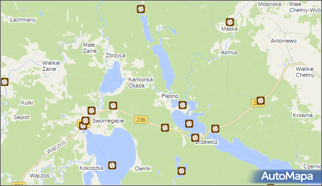 mapa Płęsno, Płęsno na mapie Targeo