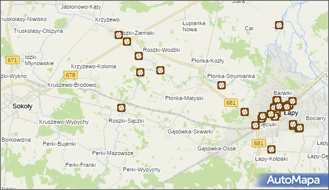 mapa Płonka-Matyski, Płonka-Matyski na mapie Targeo