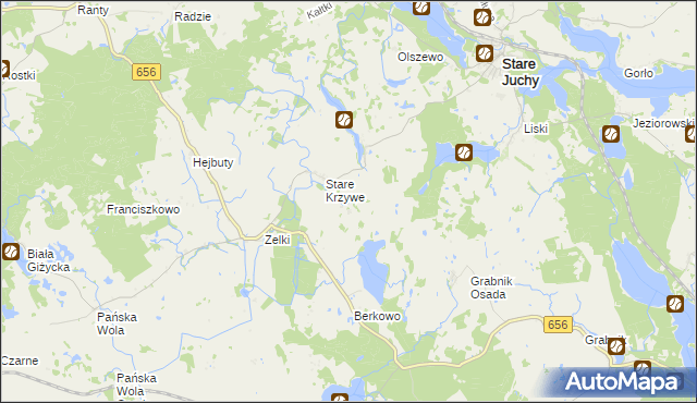 mapa Płowce gmina Stare Juchy, Płowce gmina Stare Juchy na mapie Targeo