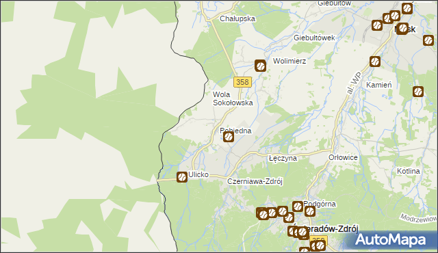 mapa Pobiedna gmina Leśna, Pobiedna gmina Leśna na mapie Targeo