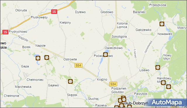 mapa Poćwiardowo, Poćwiardowo na mapie Targeo