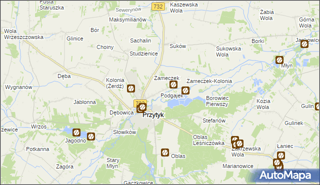 mapa Podgajek, Podgajek na mapie Targeo