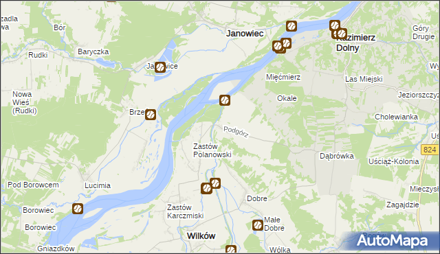 mapa Podgórz gmina Wilków, Podgórz gmina Wilków na mapie Targeo