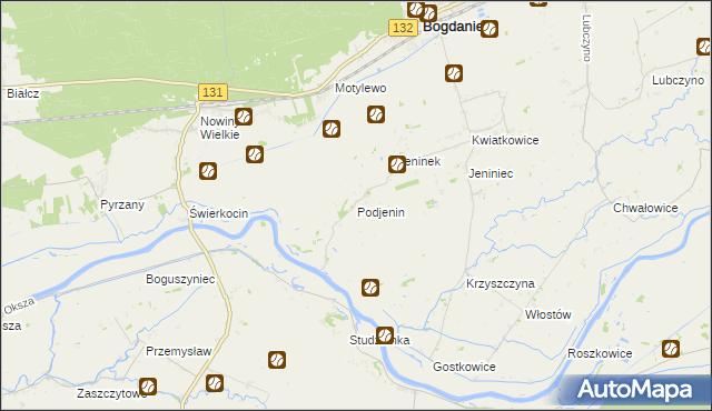 mapa Podjenin, Podjenin na mapie Targeo