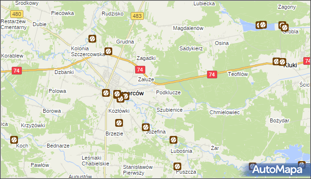 mapa Podklucze, Podklucze na mapie Targeo