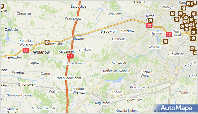 mapa Podkończyce, Podkończyce na mapie Targeo