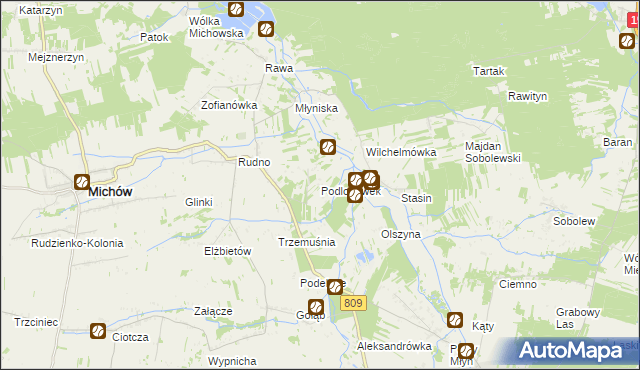 mapa Podlodówek, Podlodówek na mapie Targeo