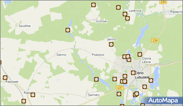 mapa Podośno, Podośno na mapie Targeo